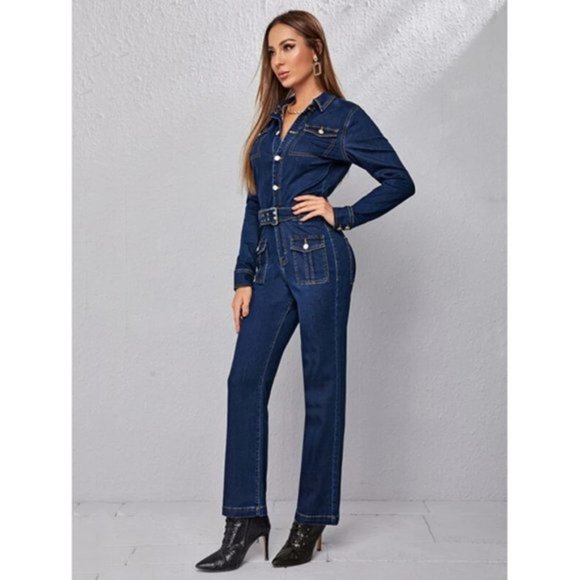 SHEIN Stretch Denim Jumpsuit XS/2